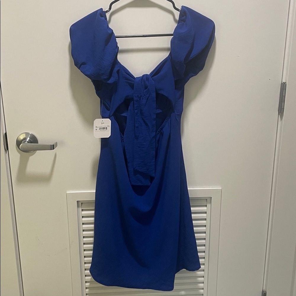 NWT Malloney puff dress size small in royal blue - Picture 5 of 5